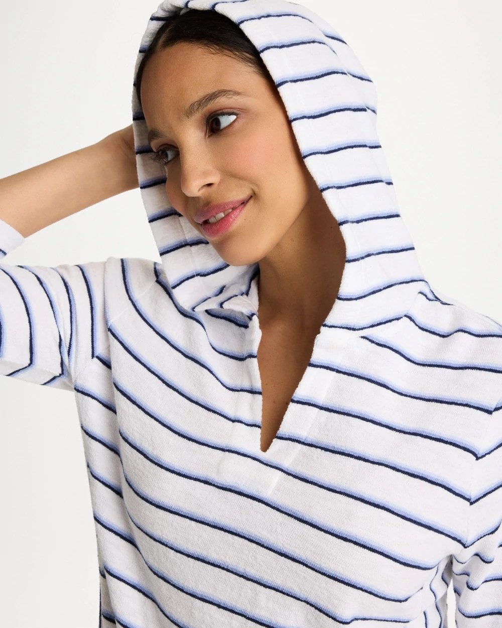 Chico's Zenergy® Jersey Striped Pullover Top Passport Blue