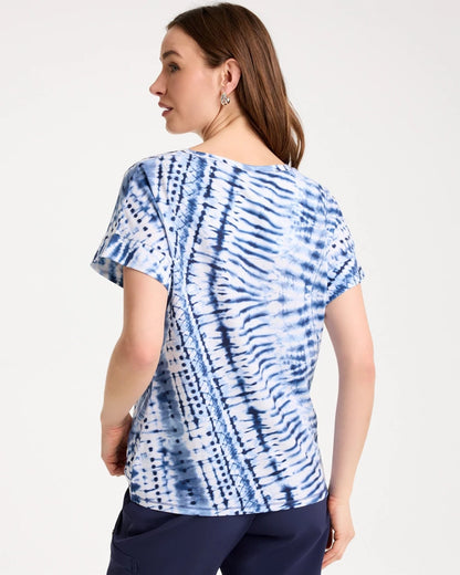 Chico's Zenergy® Tie-Dye Drop Shoulder Tee Passport Blue