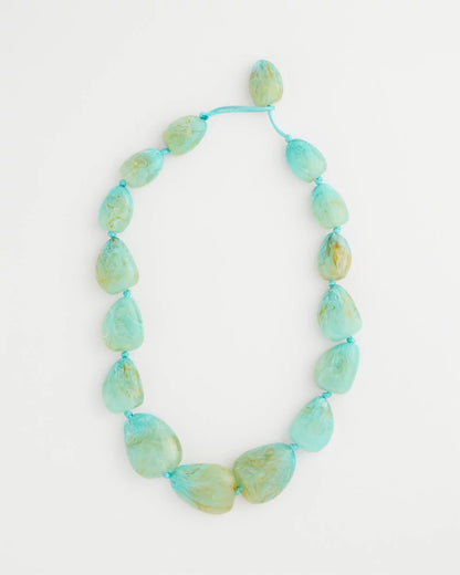 Chico's Ocean Resin Beaded Necklace Turquoise