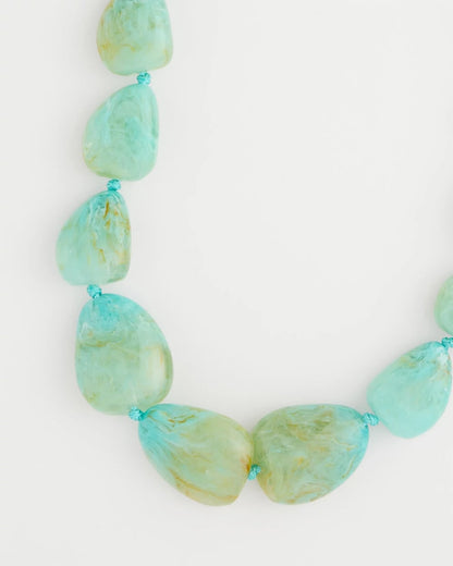 Chico's Ocean Resin Beaded Necklace Turquoise