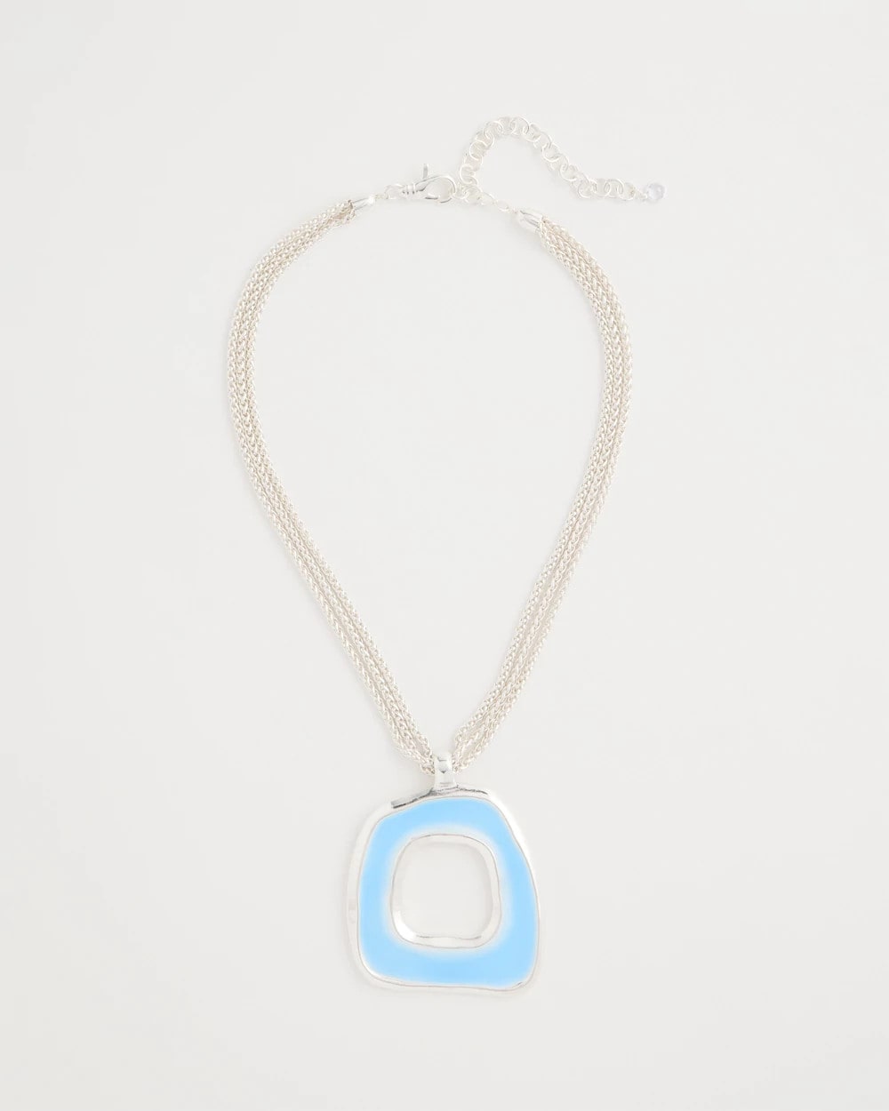 Chico's Sea Glass Inspired Pendant Necklace Blue