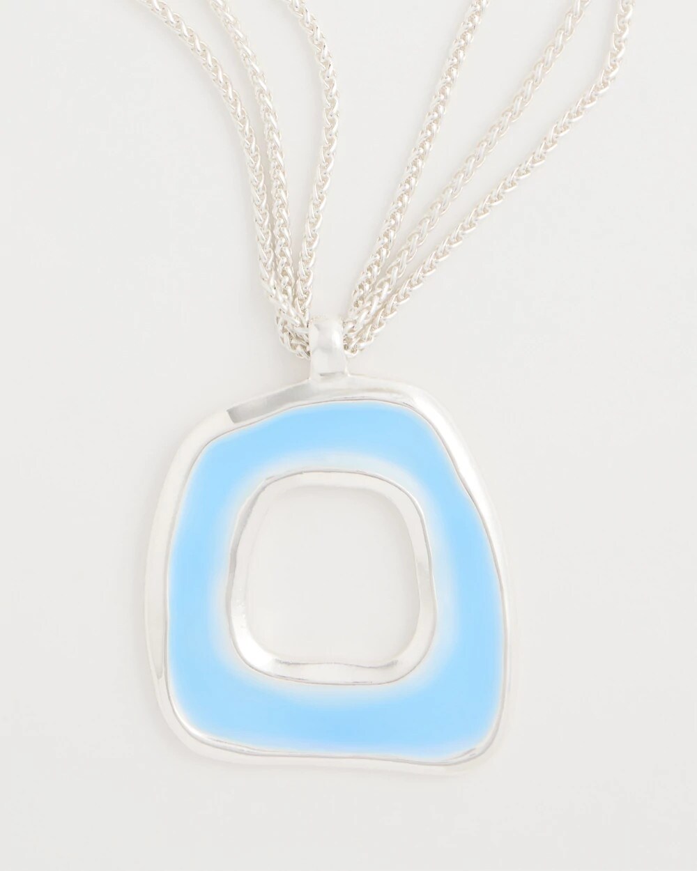 Chico's Sea Glass Inspired Pendant Necklace Blue