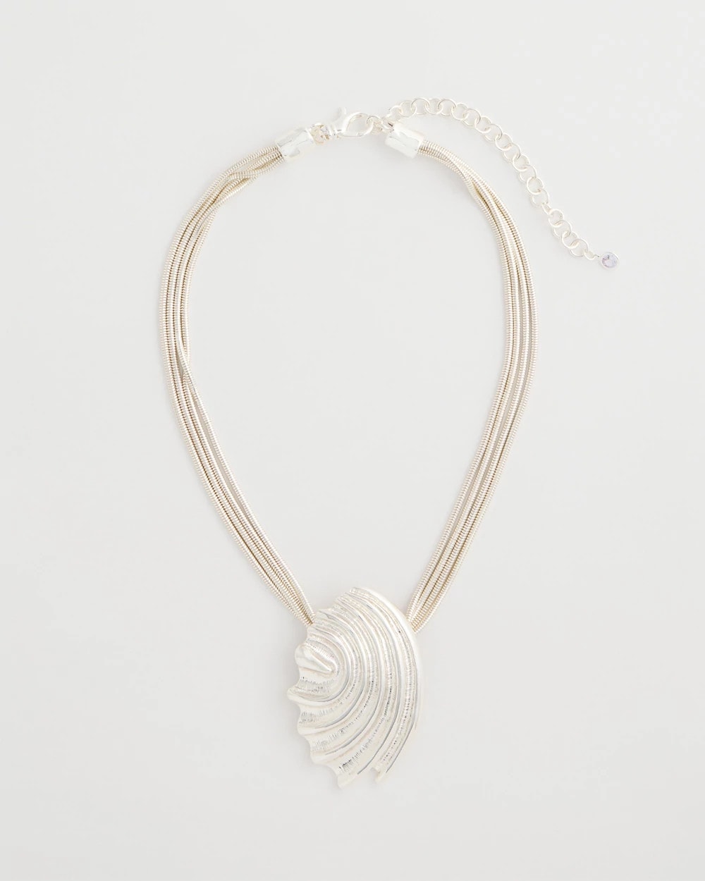 Chico's Silvertone Shell Pendant Silver