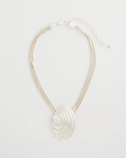 Chico's Silvertone Shell Pendant Silver