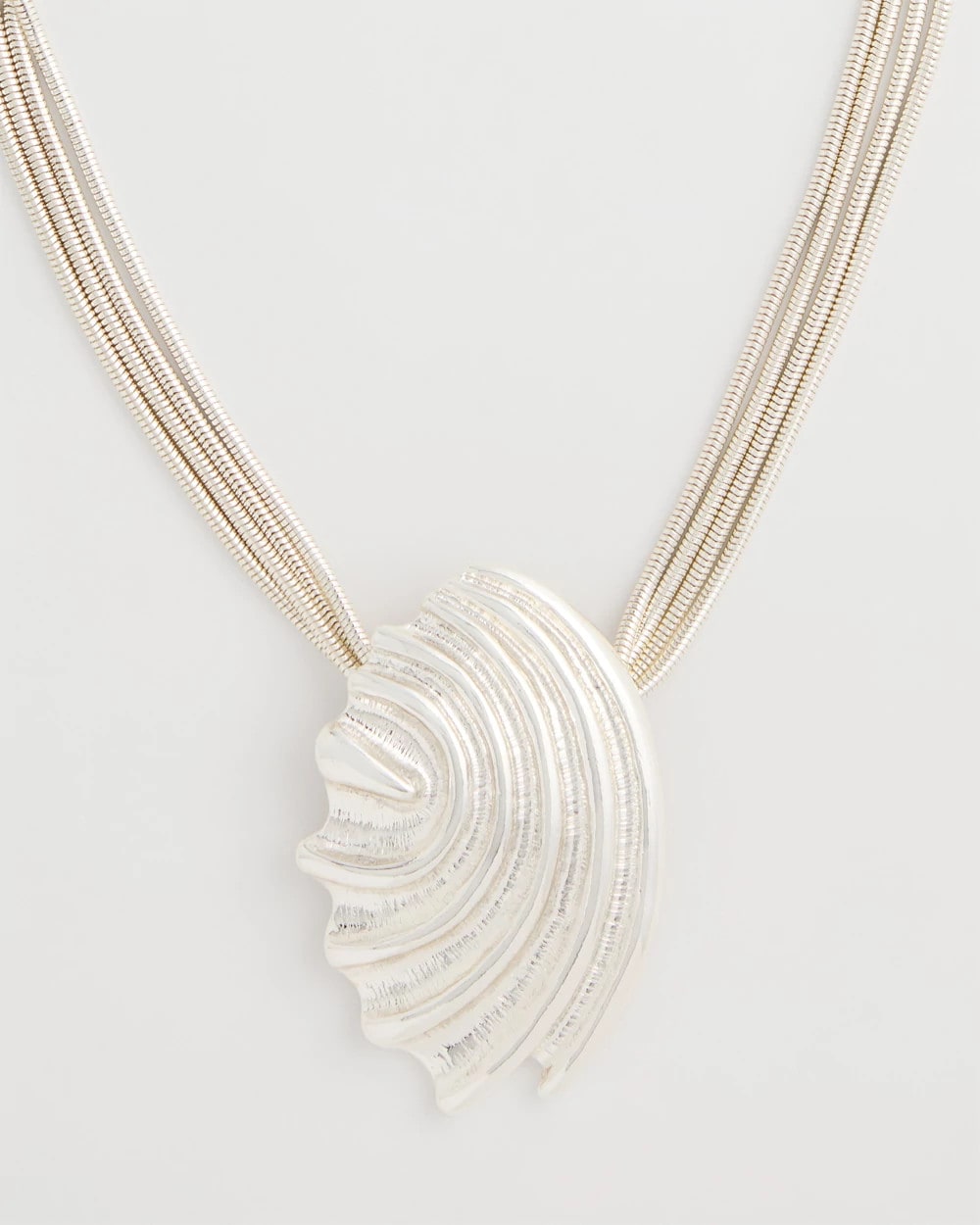 Chico's Silvertone Shell Pendant Silver