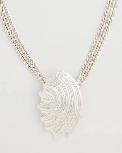 Chico's Silvertone Shell Pendant Silver