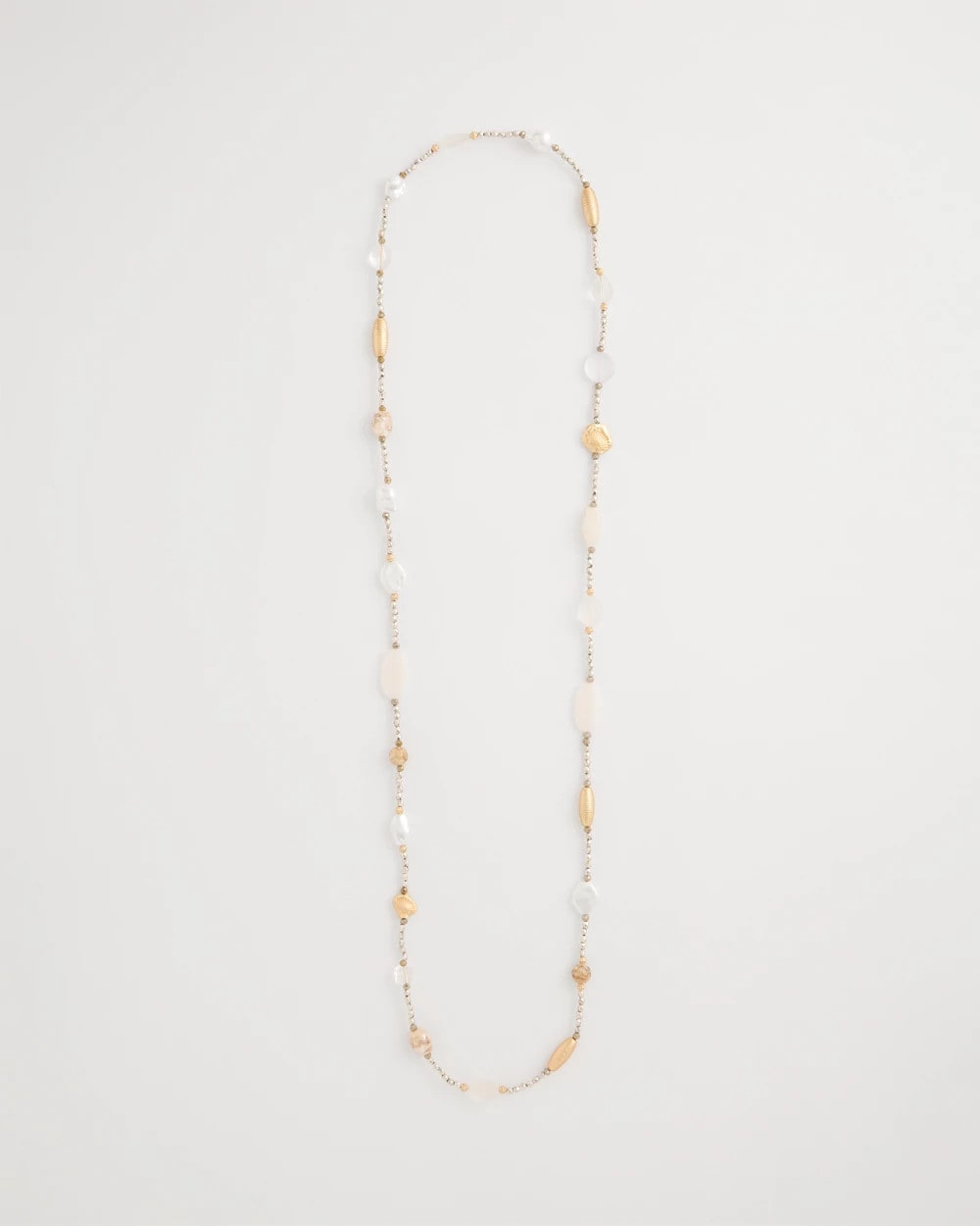 Chico's Neutral Shell Long Necklace Neutral