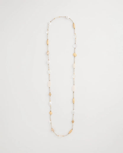 Chico's Neutral Shell Long Necklace Neutral