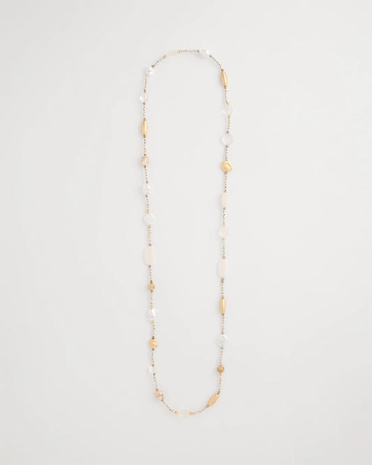 Chico's Neutral Shell Long Necklace Neutral
