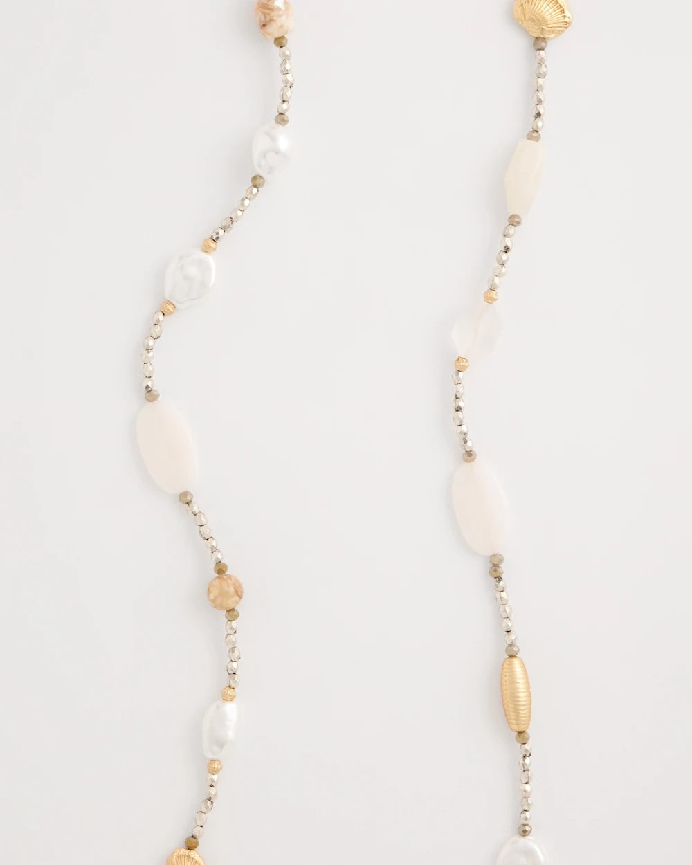 Chico's Neutral Shell Long Necklace Neutral