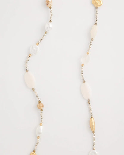 Chico's Neutral Shell Long Necklace Neutral