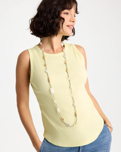Chico's Neutral Shell Long Necklace Neutral