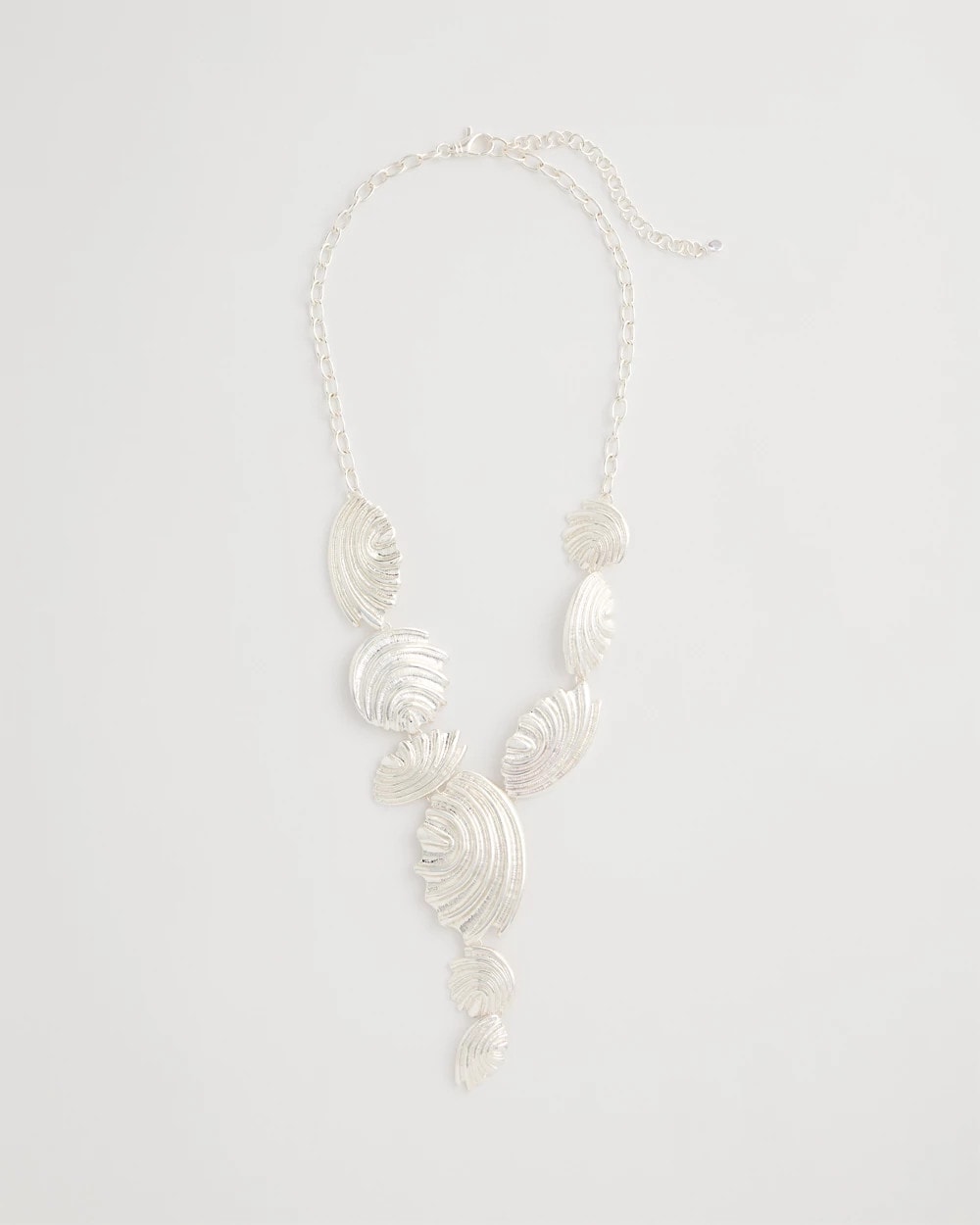 Chico's Silvertone Shell Charm Y-Necklace Silver