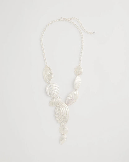 Chico's Silvertone Shell Charm Y-Necklace Silver