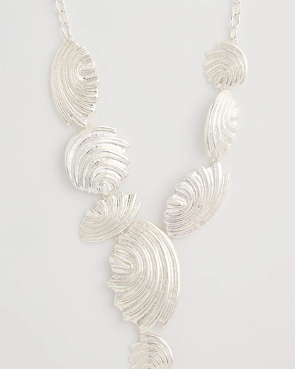 Chico's Silvertone Shell Charm Y-Necklace Silver