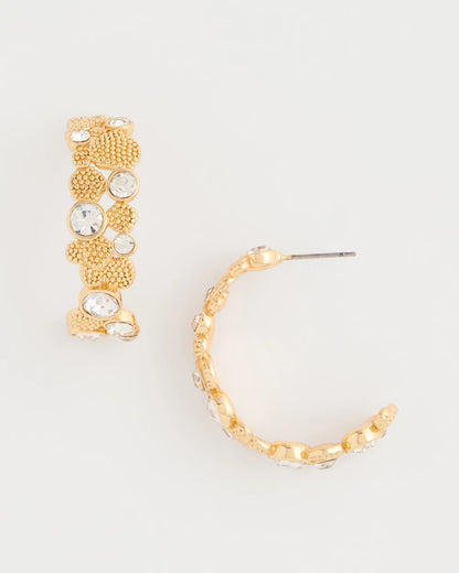 Chico's Sea Foam Hoop Earrings Gold