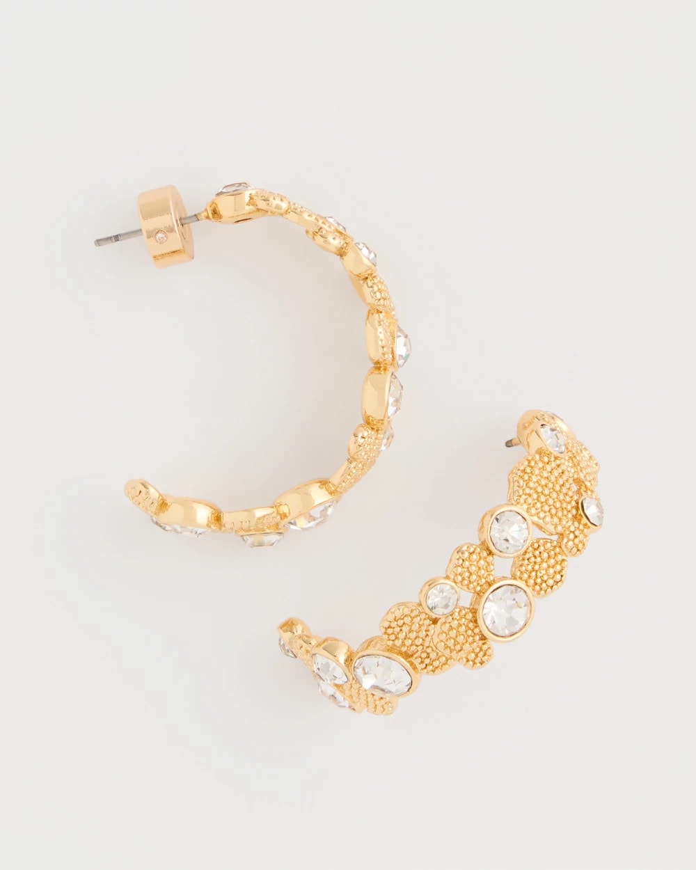 Chico's Sea Foam Hoop Earrings Gold