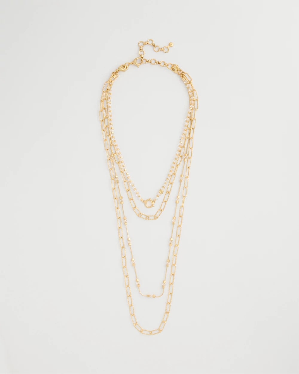 Chico's Sea Foam Multi-Strand Convertible Necklace Gold