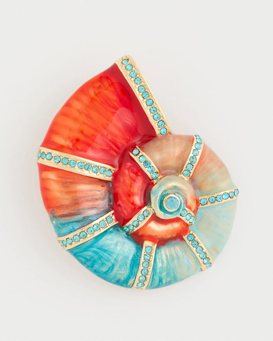 Chico's Conch Shell Brooch Multi