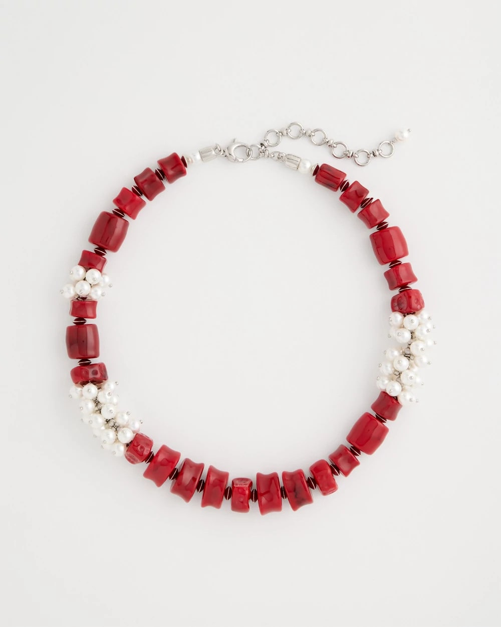 Chico's Red Resin Pearlescent Short Necklace Red