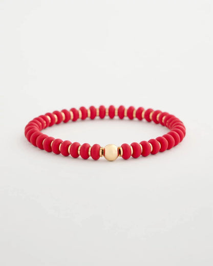 Chico's Red Beaded Stretch Bracelet Red