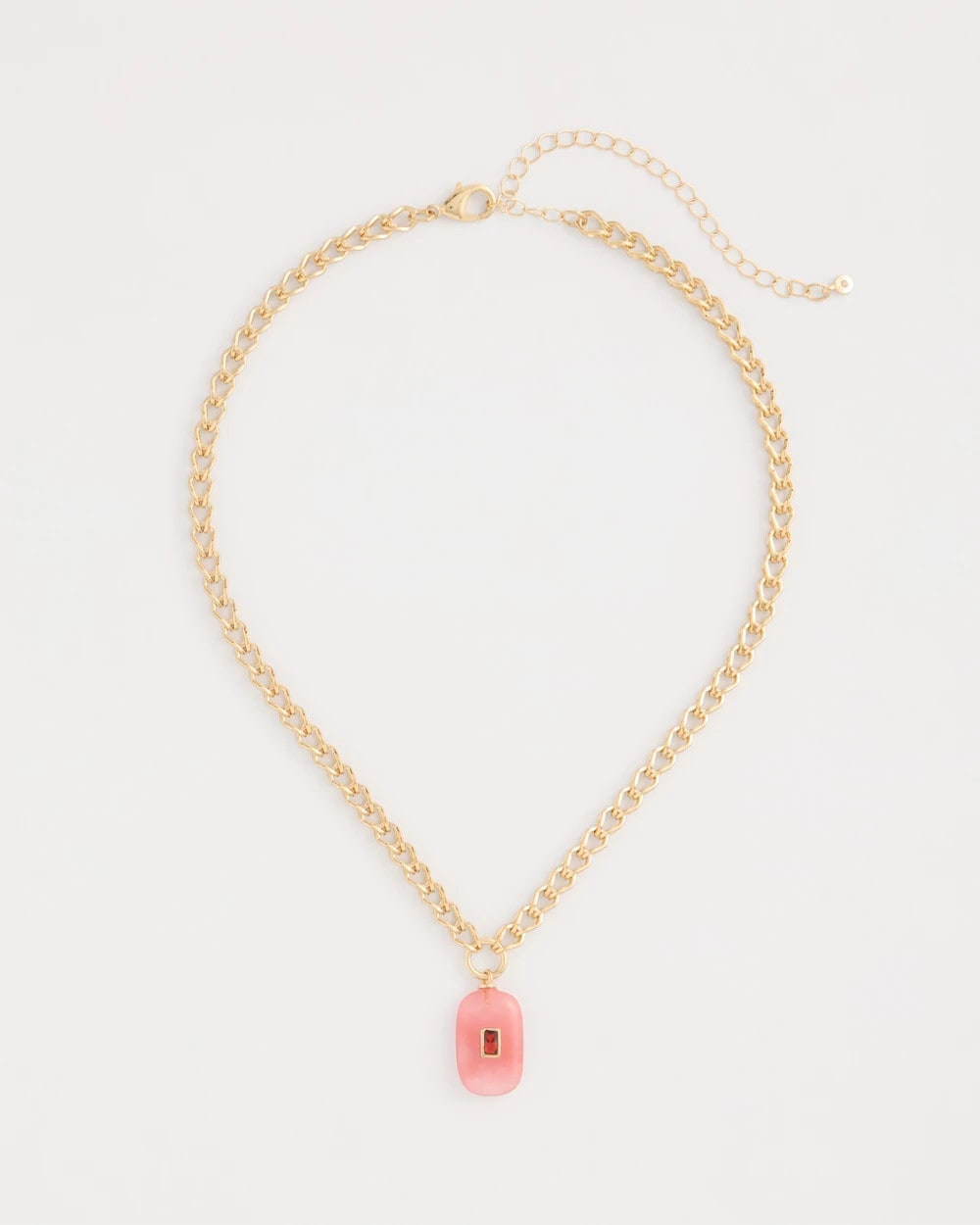 Chico's Coral Agate Short Pendant Necklace Coral