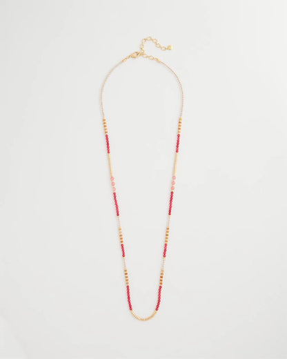 Chico's Coral Genuine Stone Long Necklace Coral