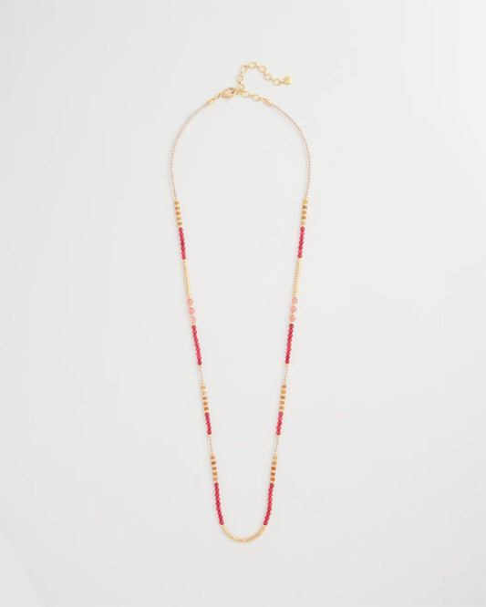 Chico's Coral Genuine Stone Long Necklace Coral