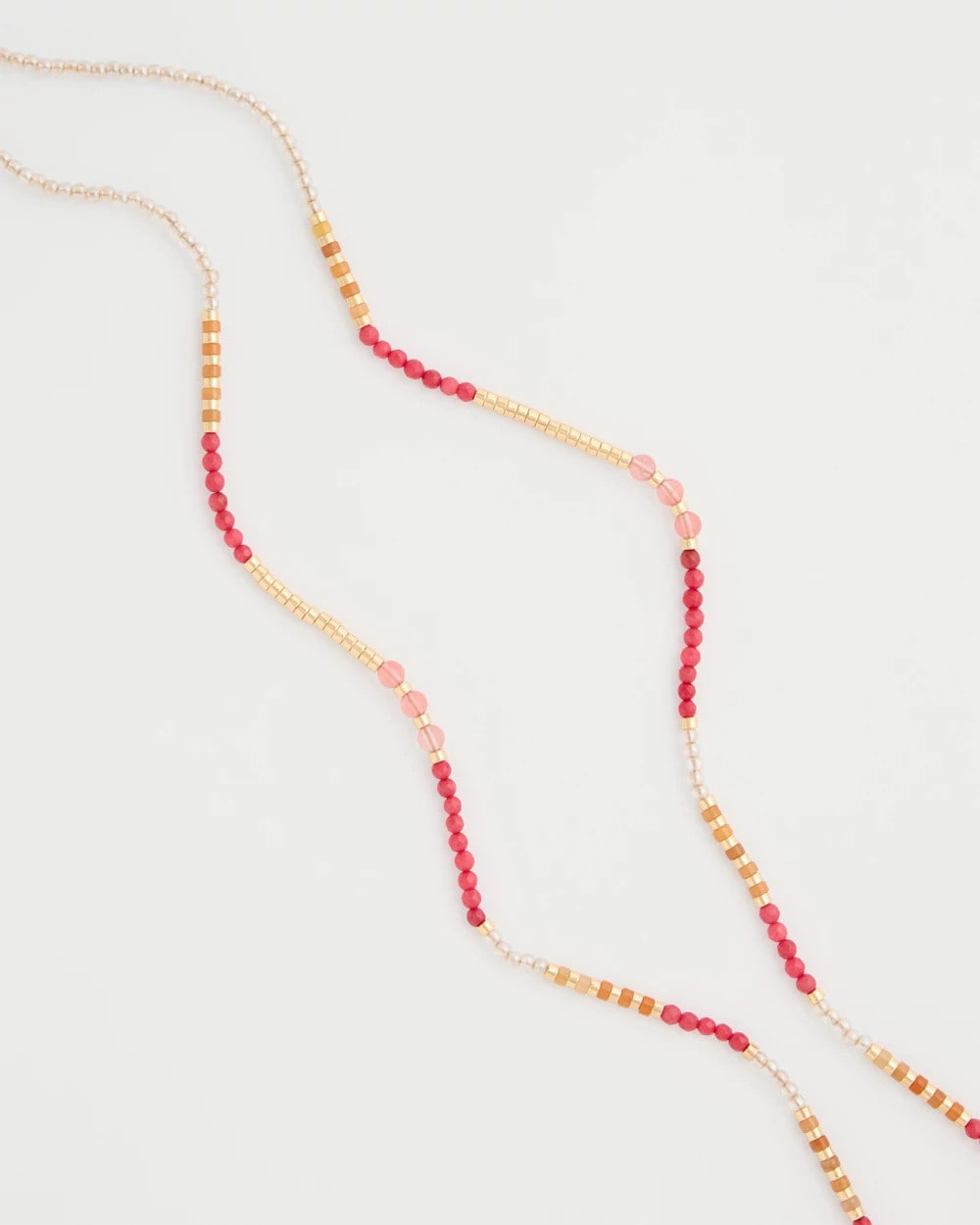 Chico's Coral Genuine Stone Long Necklace Coral
