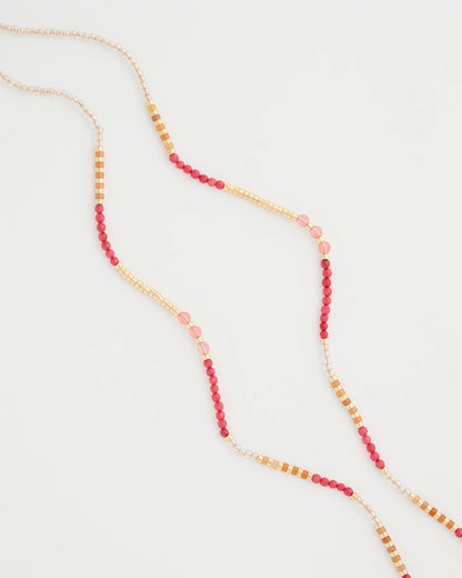 Chico's Coral Genuine Stone Long Necklace Coral