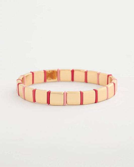 Chico's Glam Goldtone Slice Stretch Bracelet Coral