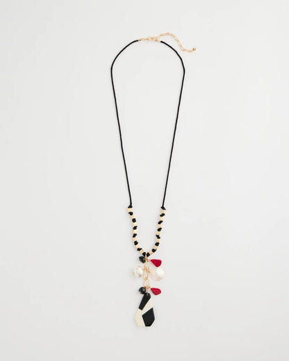Chico's Corded Short Pendant Necklace Multi