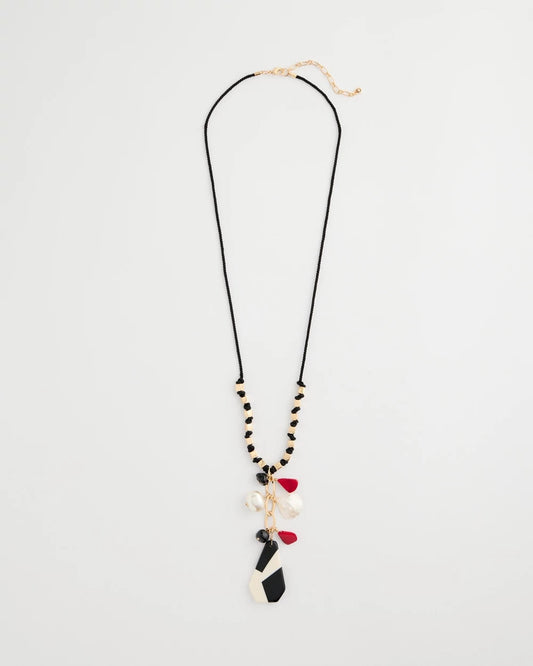 Chico's Corded Short Pendant Necklace Multi