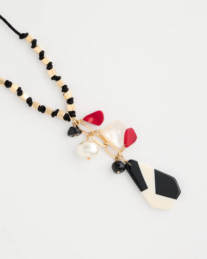 Chico's Corded Short Pendant Necklace Multi