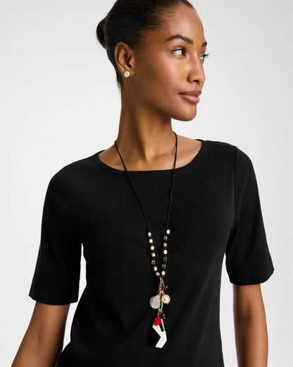Chico's Corded Short Pendant Necklace Multi