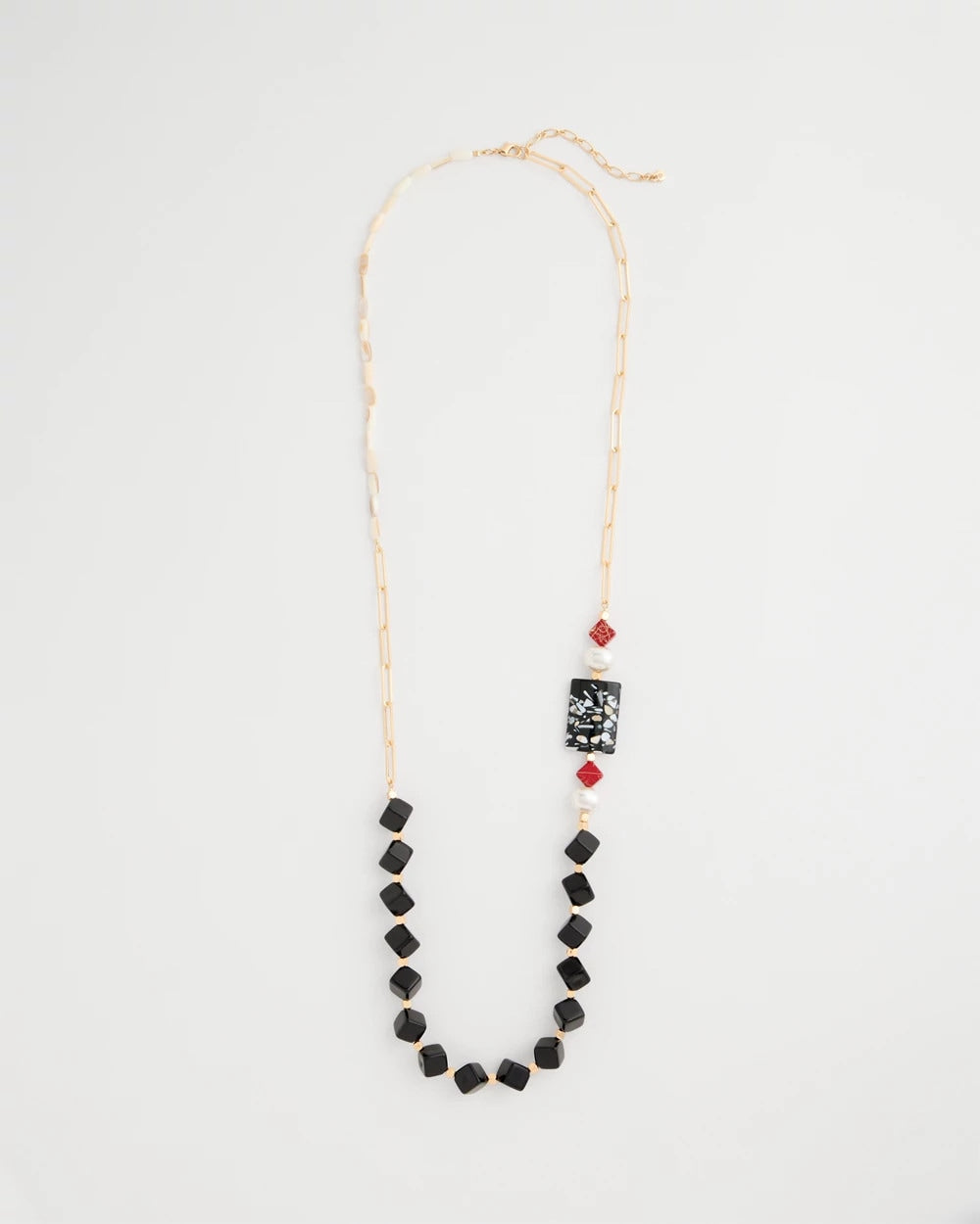 Chico's Asymmetrical Long Single-Strand Necklace Multi