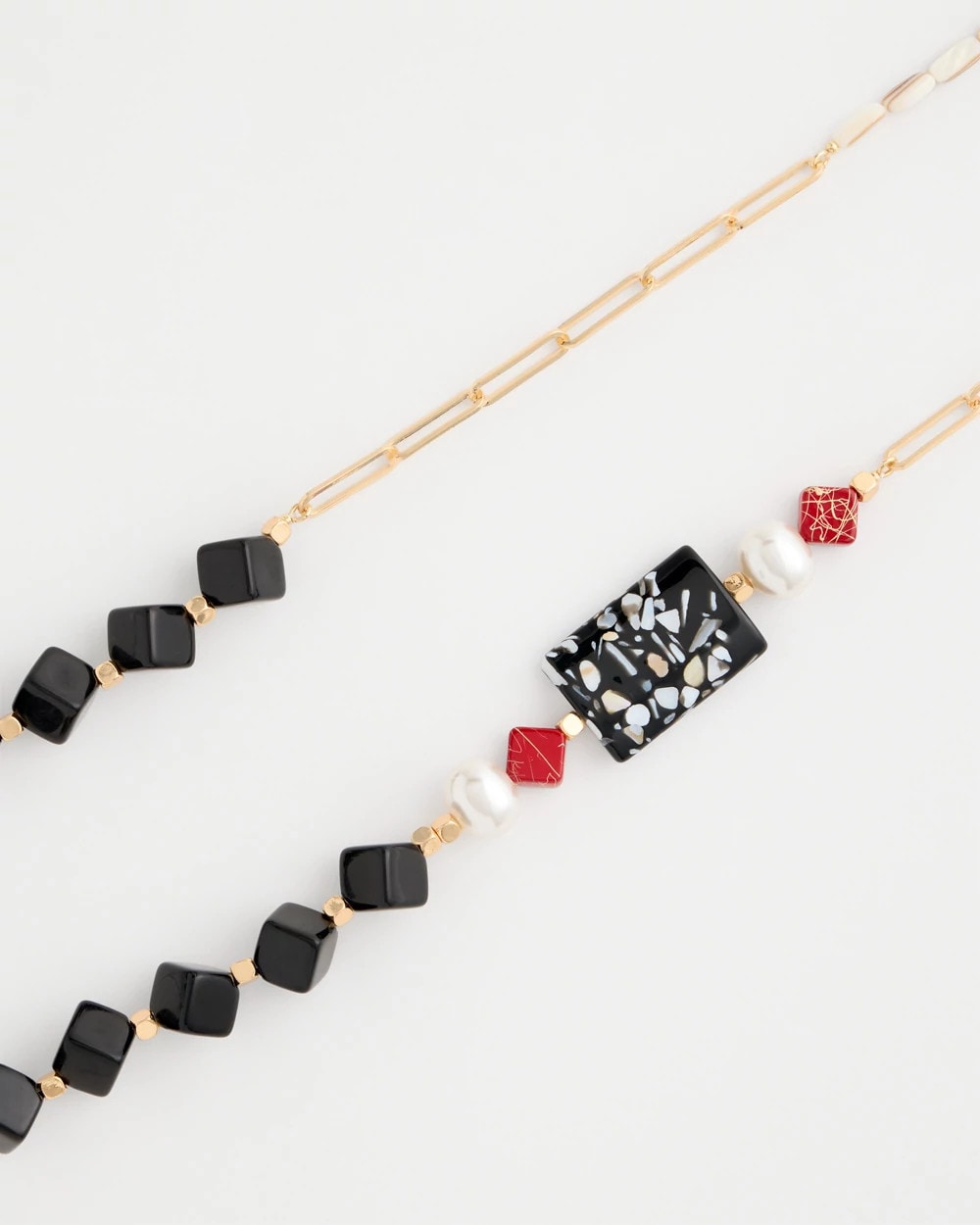 Chico's Asymmetrical Long Single-Strand Necklace Multi