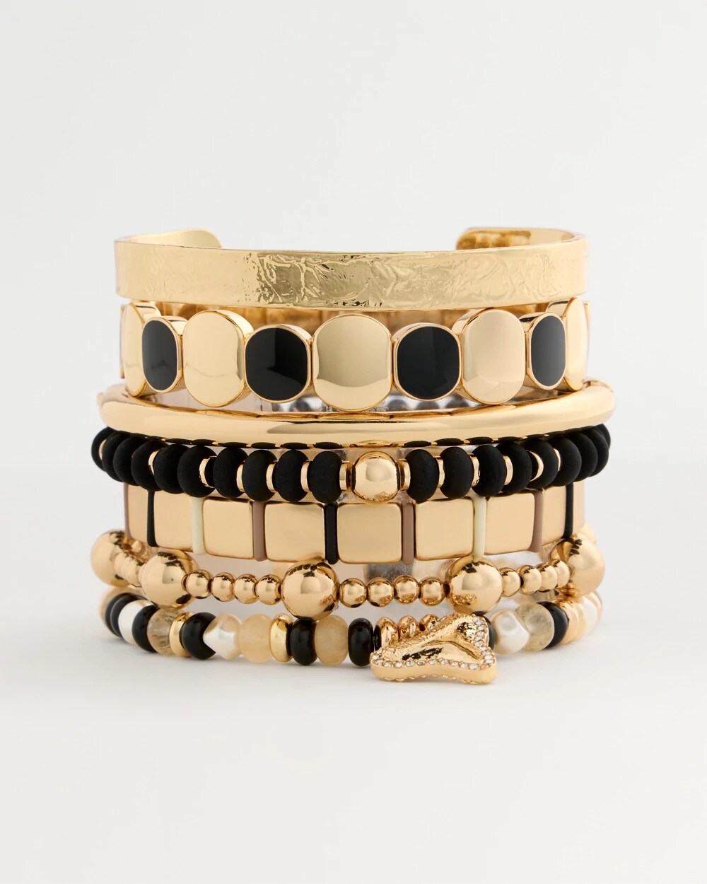 Chico's Shark's Tooth Stretch Bracelet Black