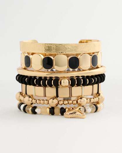 Chico's Glam Neutral Slice Stretch Bracelet Neutral