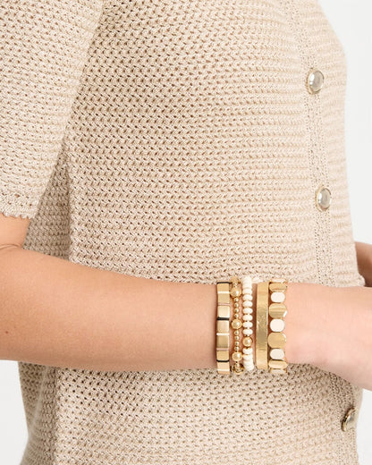 Chico's Glam Neutral Slice Stretch Bracelet Neutral