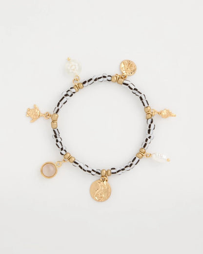 Chico's Beachy Charm Stretch Bracelet Black
