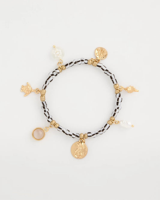 Chico's Beachy Charm Stretch Bracelet Black