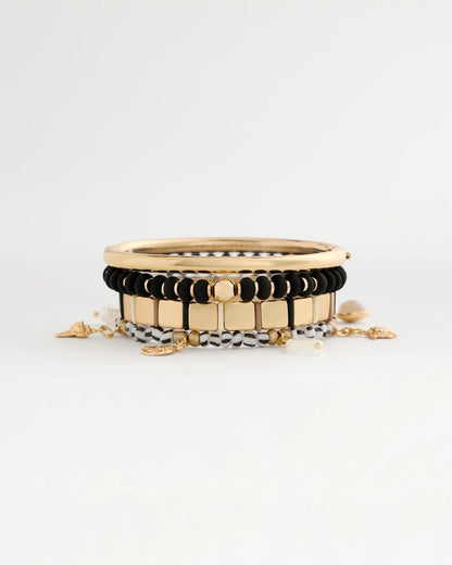 Chico's Black Round Stretch Bracelet Black