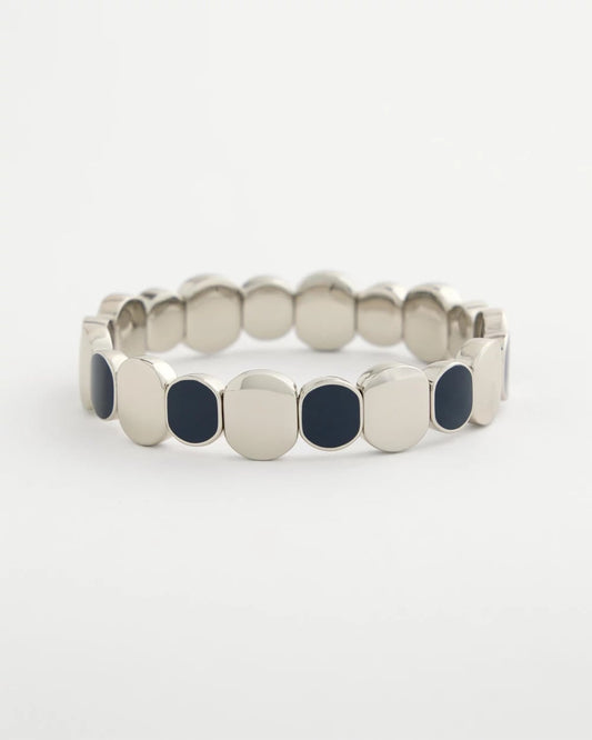 Chico's Navy Resin Glam Stretch Bracelet Navy