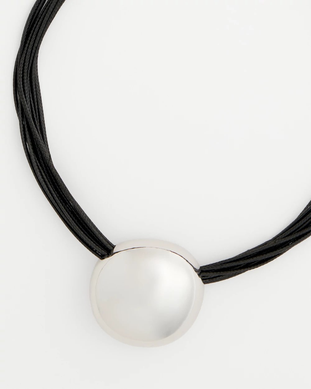 Chico's Silver Pendant Cord Necklace Silver