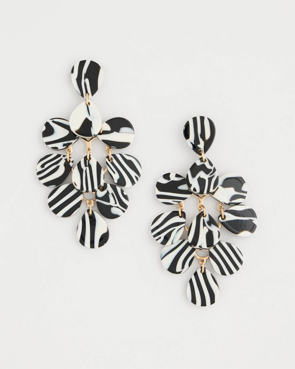 Chico's Chic Chandelier Earrings Black/White