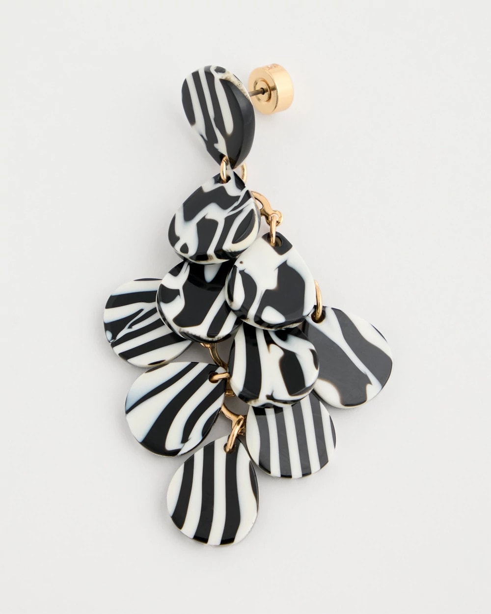 Chico's Chic Chandelier Earrings Black/White