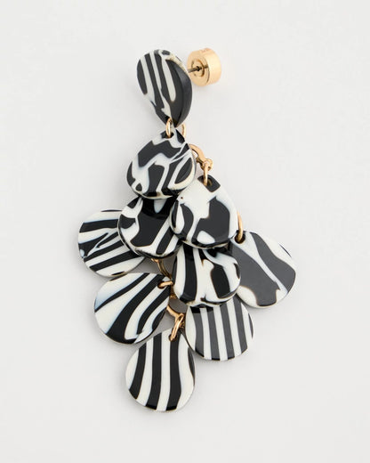 Chico's Chic Chandelier Earrings Black/White