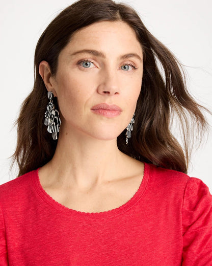 Chico's Chic Chandelier Earrings Black/White