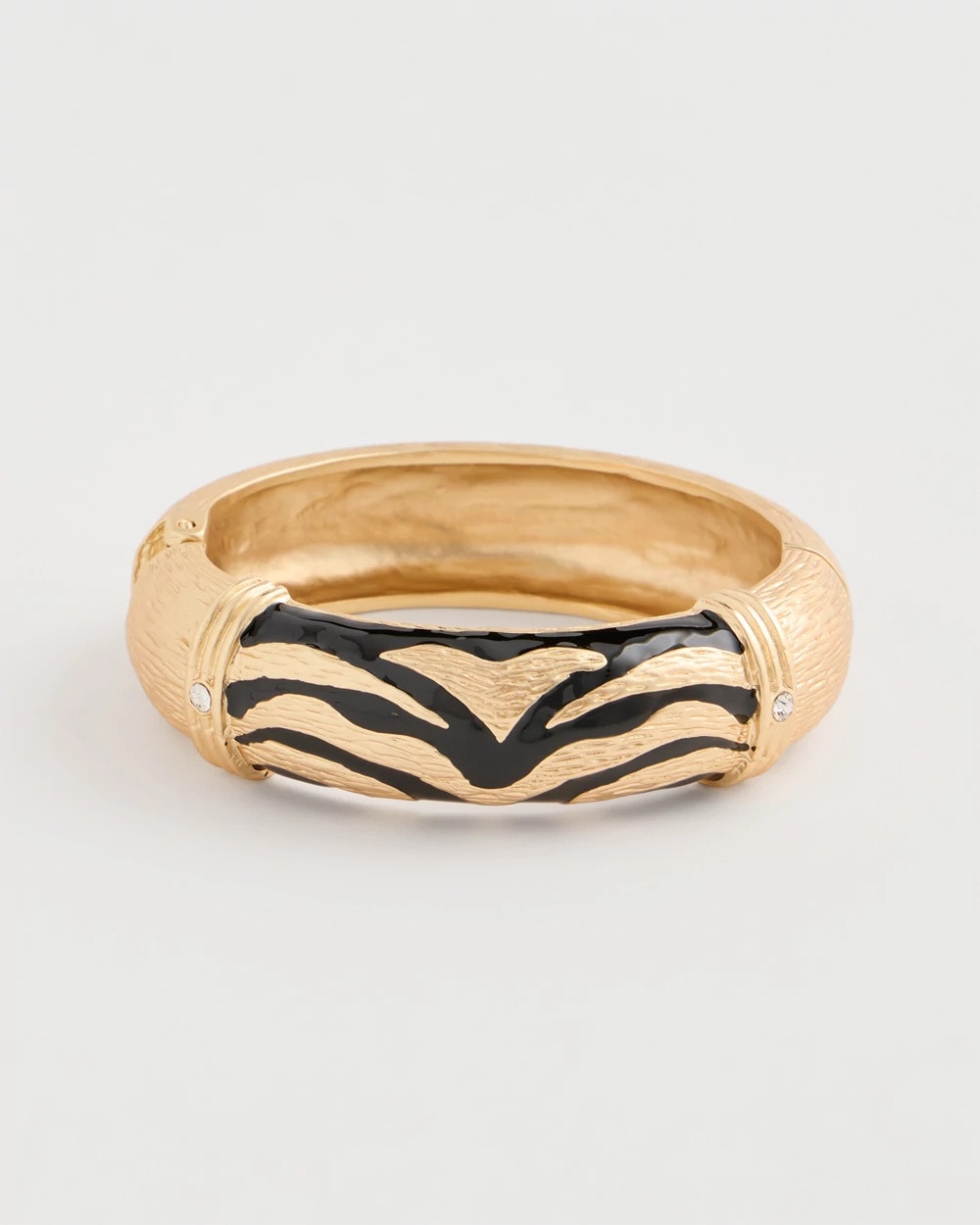 Chico's Tiger Hinge Cuff Bracelet Black/Gold